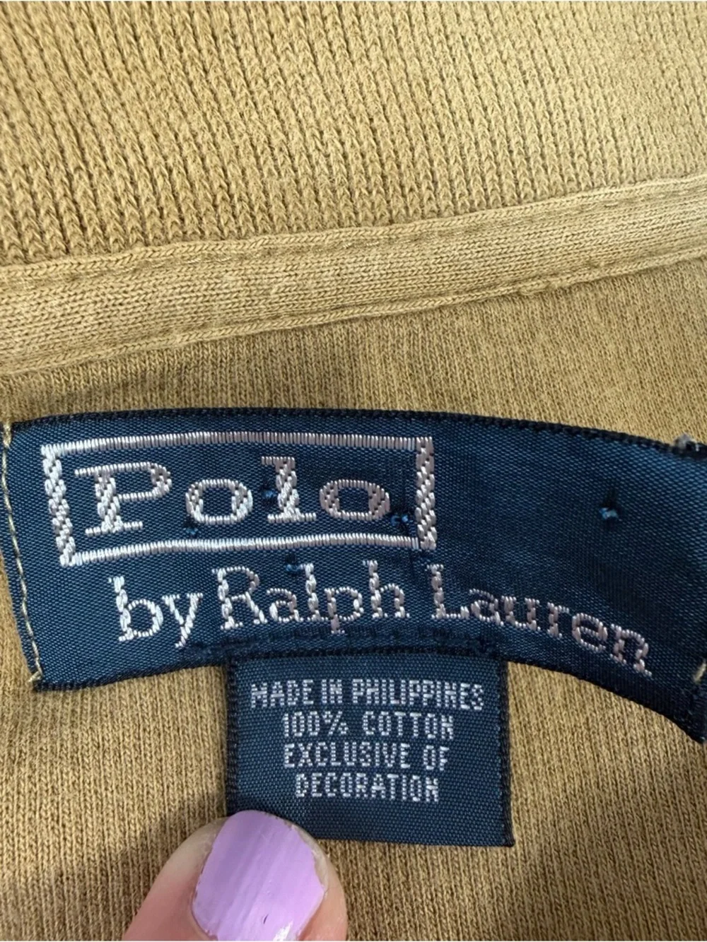 Polo Ralph‎ Lauren Mens Tan Estate Rib Quarter Zip Pullover Sweater Pony Logo